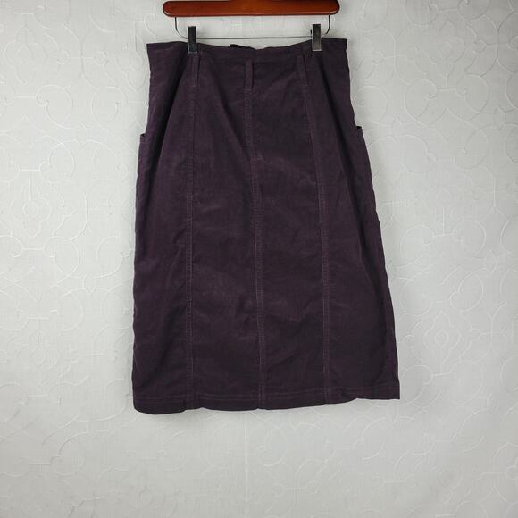 Banana Republic Womens Skirt 12 Purple Corduroy Front Slit‎ Belt Loops Pockets - Picture 7 of 12